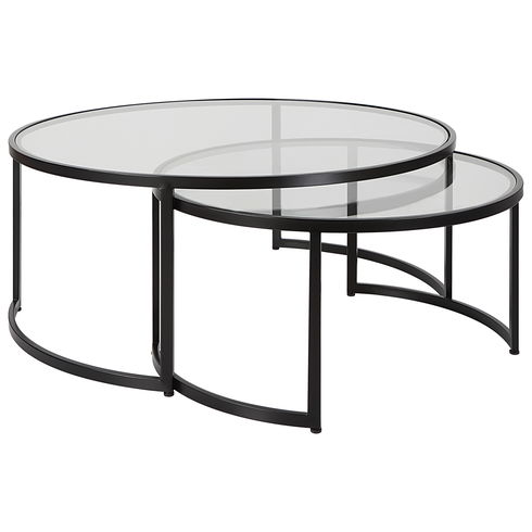 Rhea Black Nesting Coffee Tables Set/2