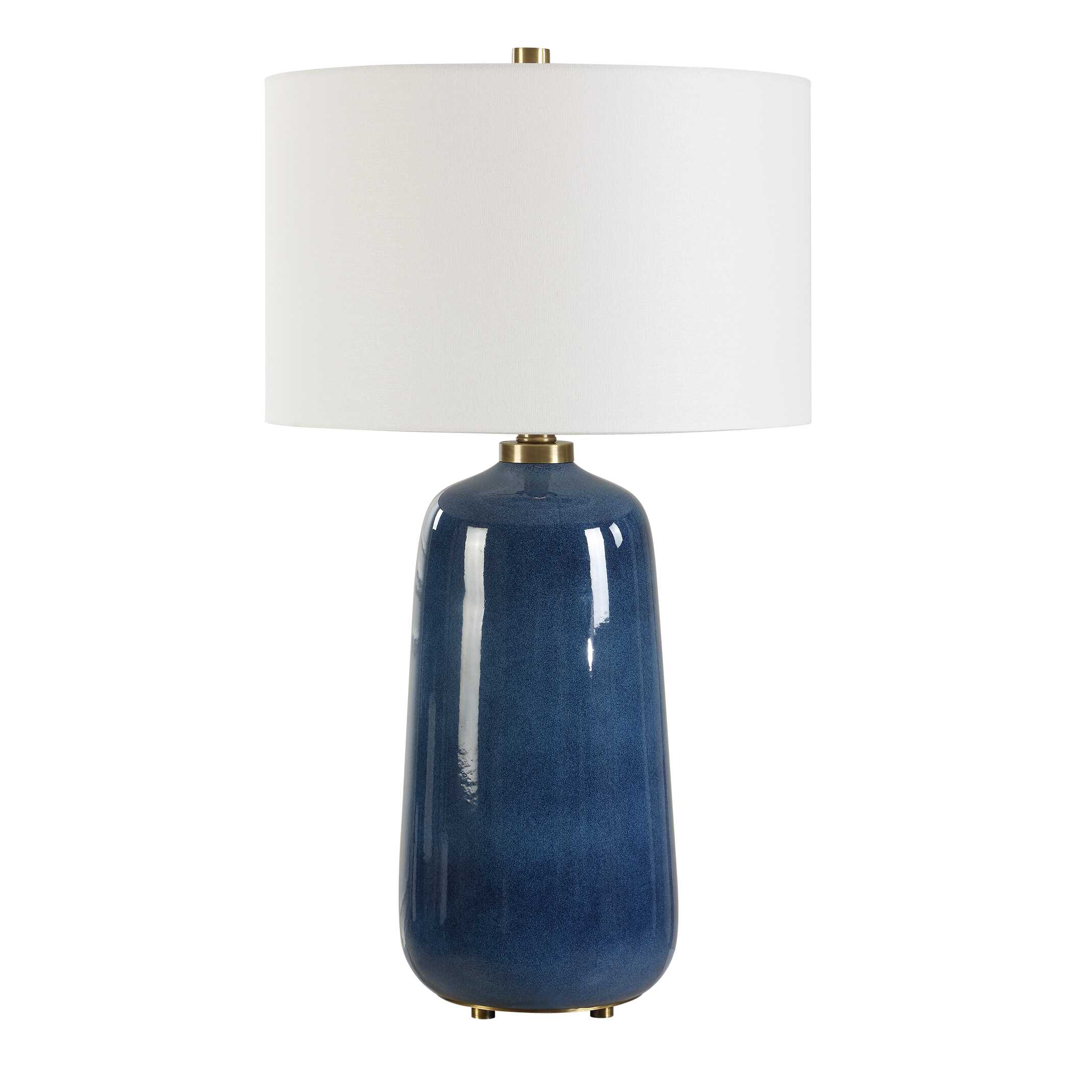 Brae Blue Glaze Table Lamp large image 