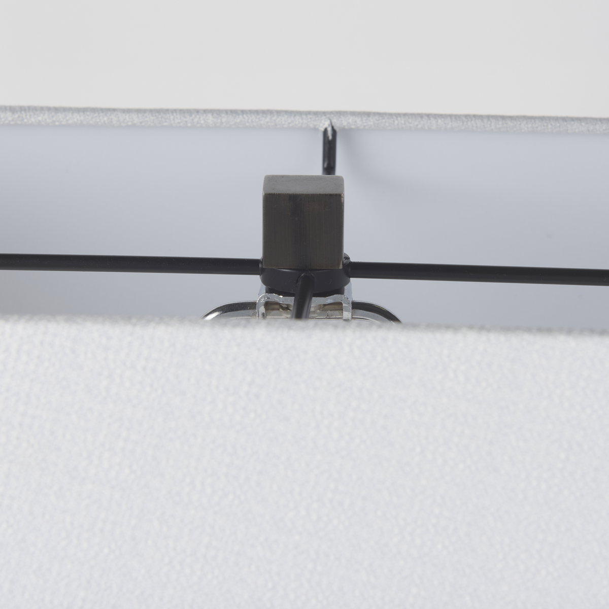 Peyton  Black Metal with Marble Cube and White Shade Table Lamp, by Mercana, 14" length x 9" width x 26.2" height View 5