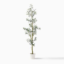 Online Designer Bedroom Faux Potted Sparse Olive Floor Tree, 6.5', Green