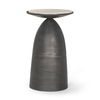 Russo Gunmetal Cast Aluminum with Brown Marble Accent Table thumbnail 0