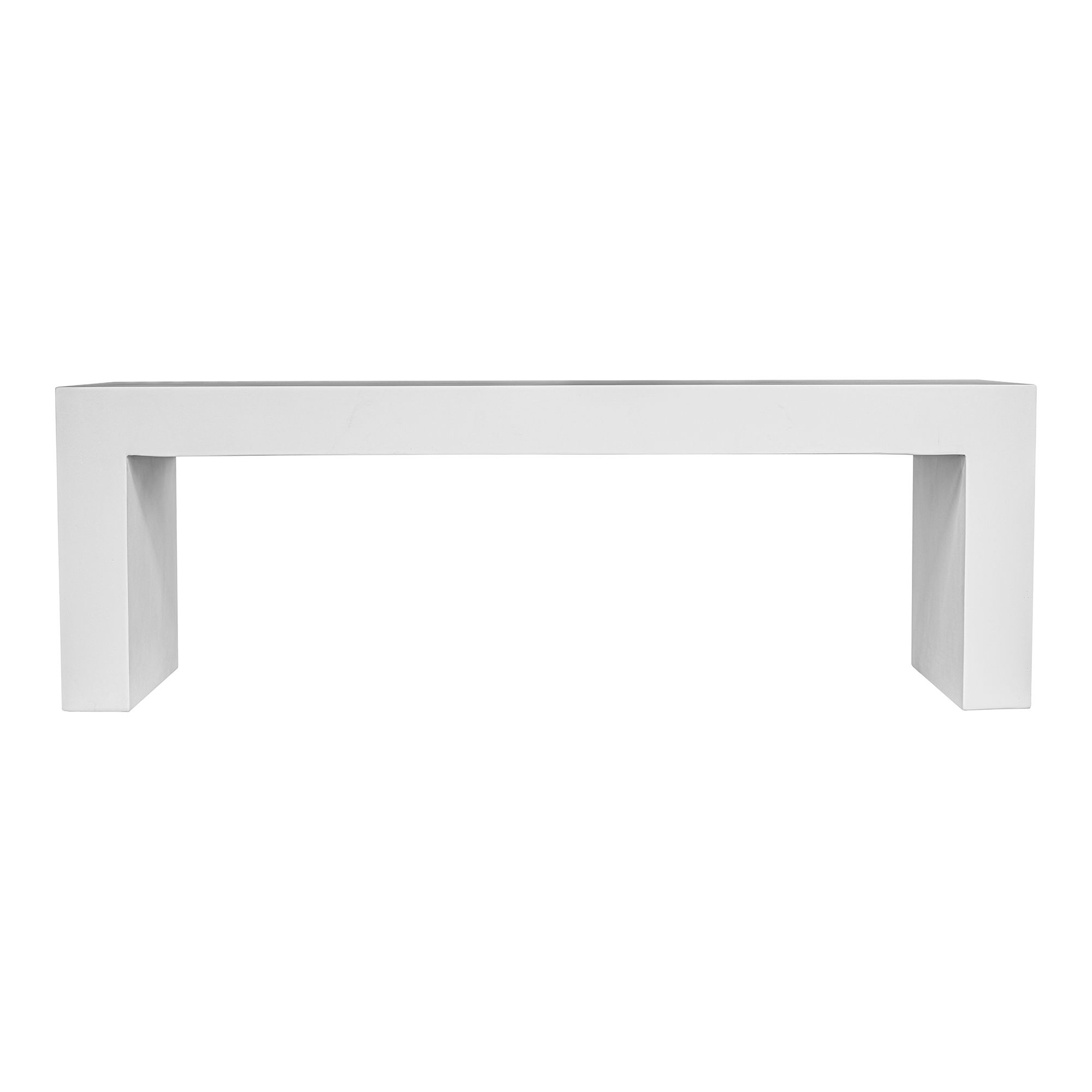 Lazarus Outdoor Bench White, Benche by Moe's Home, 55" width x 18.5" height x 15.75" depth View 1