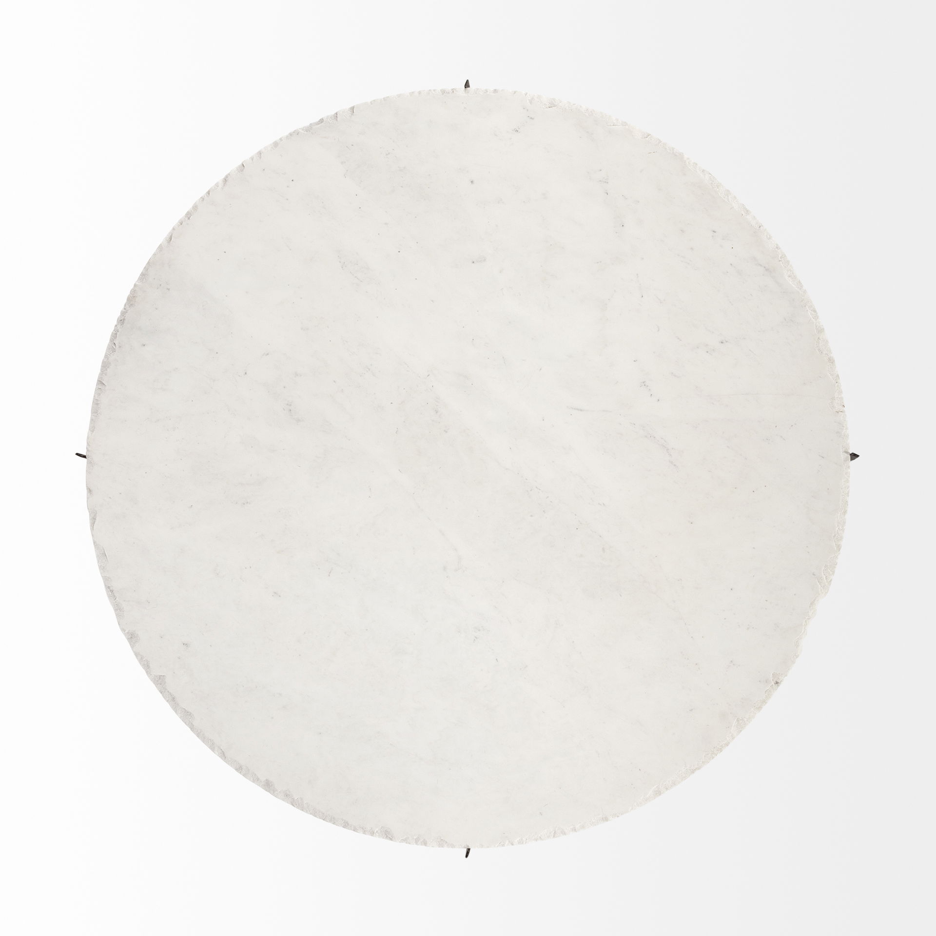 Reinhold 49' Round White Marble Top Gold Metal Base Coffee Table large image 