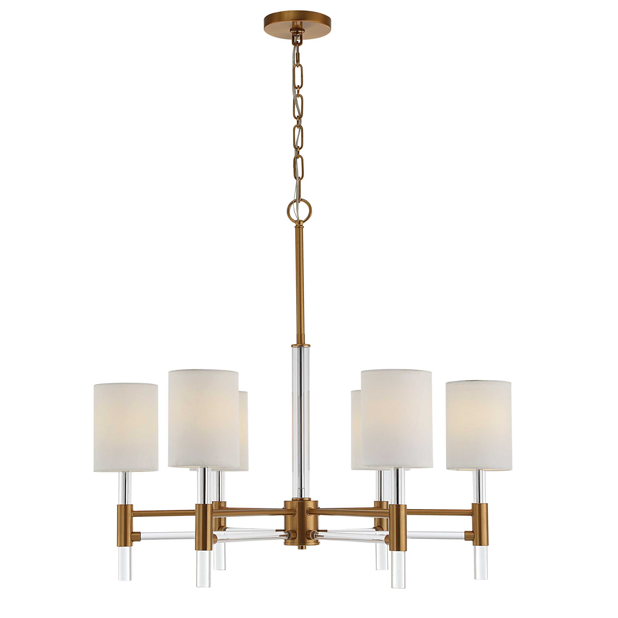 Welkin 6 Light Modern Chandelier, Ceiling Light by Uttermost, 30" width x 27.75" height x 30" diameter x 30" depth View 5