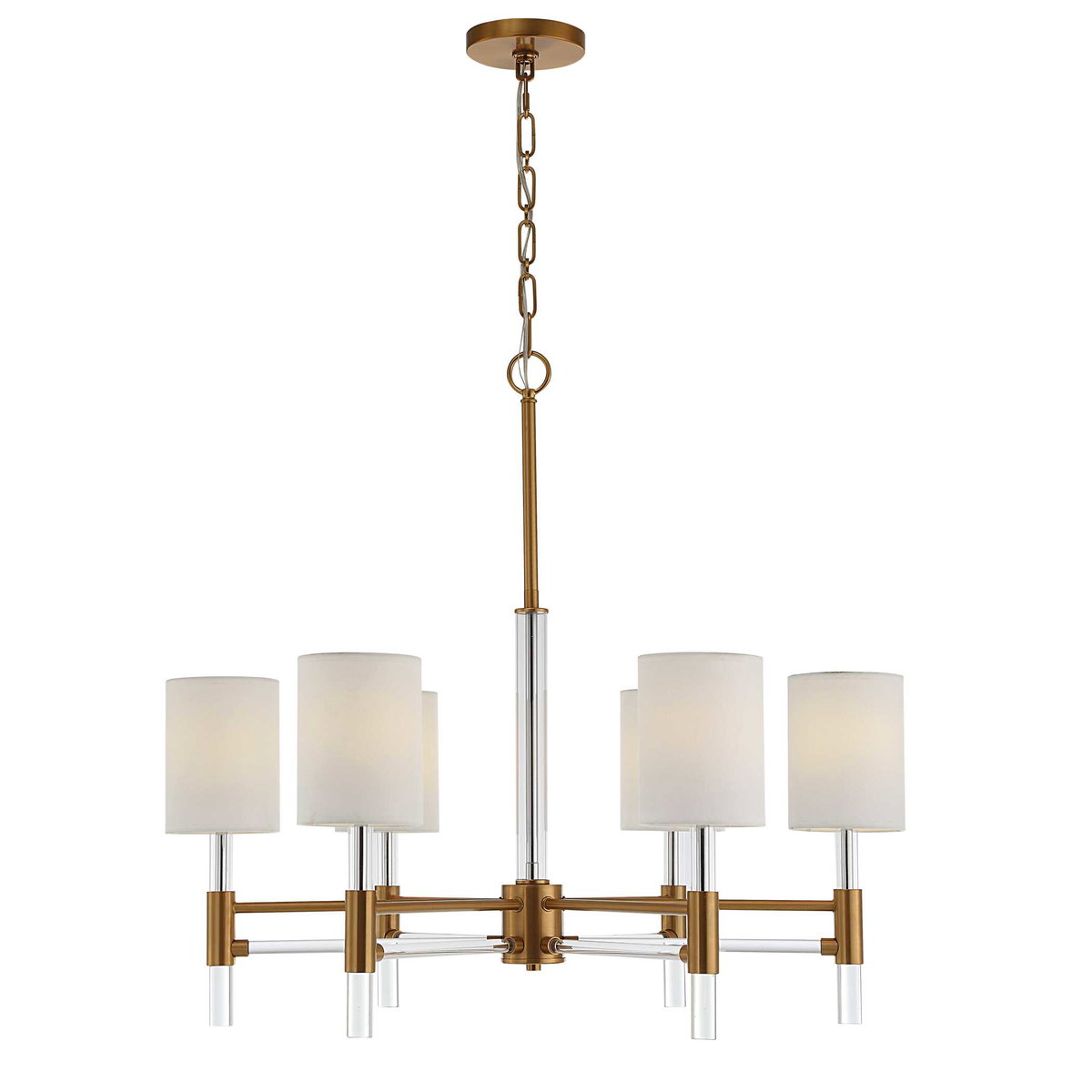Welkin 6 Light Modern Chandelier, by Uttermost, 30" width x 27.75" height x 30" diameter x 30" depth View 5