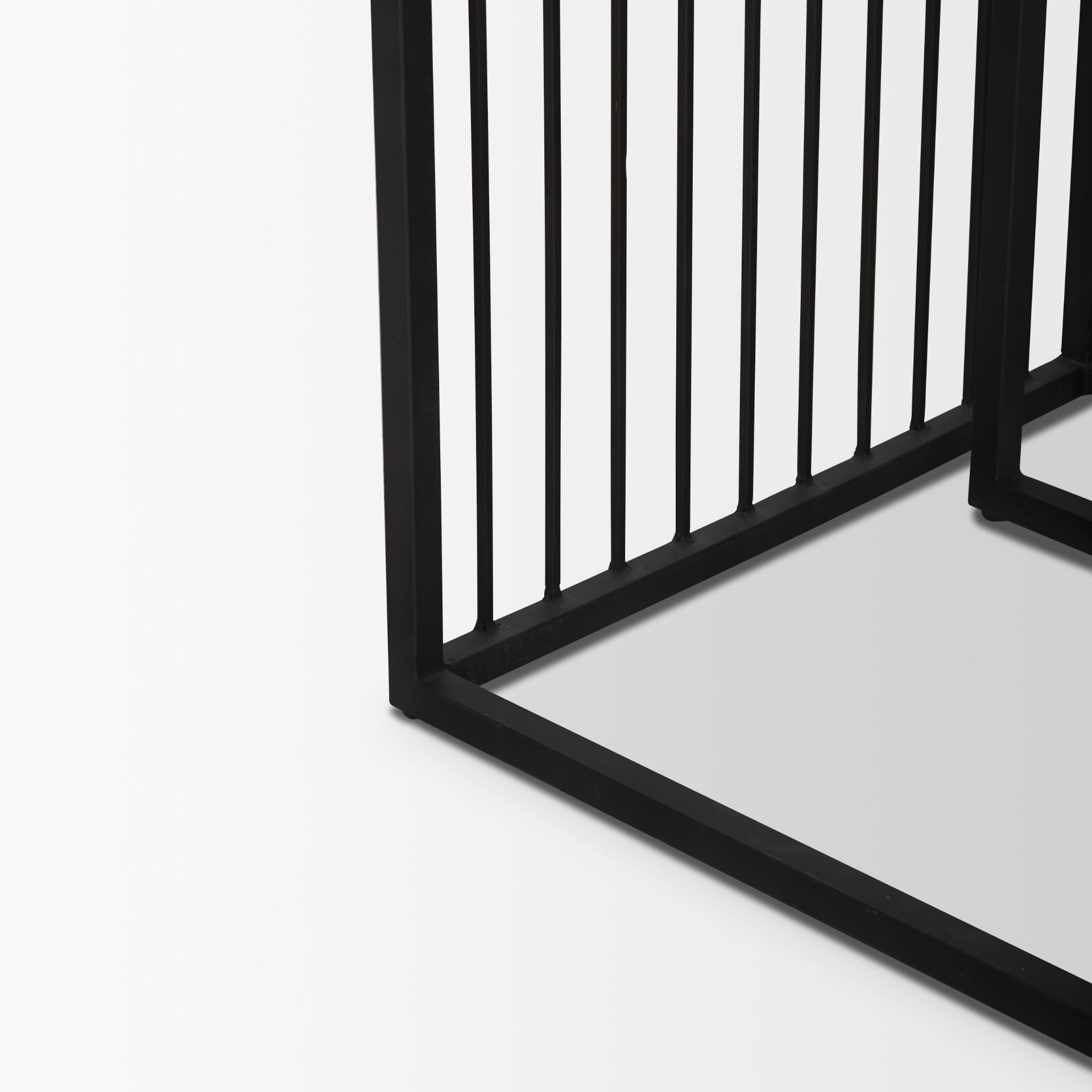 Miles Black Metal with Light Wood Nesting End/Side Table, Side & End Table by Mercana, 22" length x 22" width x 24" height View 12