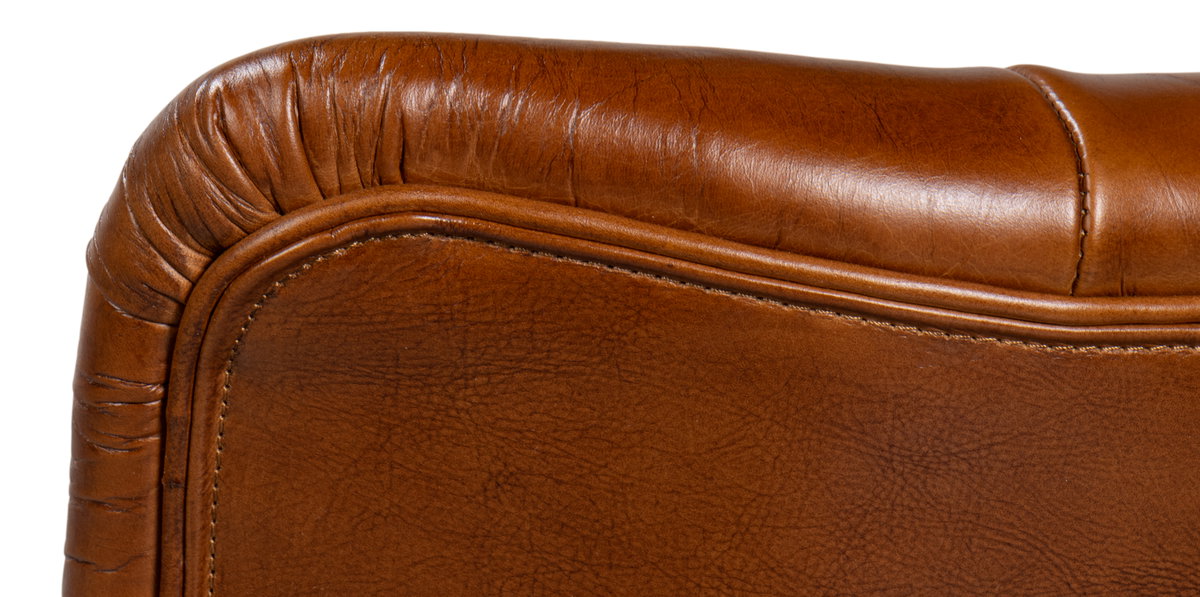 Parker Office Chair  Vintage Havana Lthr, by Sarreid, 2'4" length x 2'1" width x 3'2" height View 3