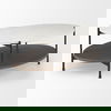 Larkin White Marble Top with Dark Brown Wood Shelf Oval Coffee Table thumbnail 2