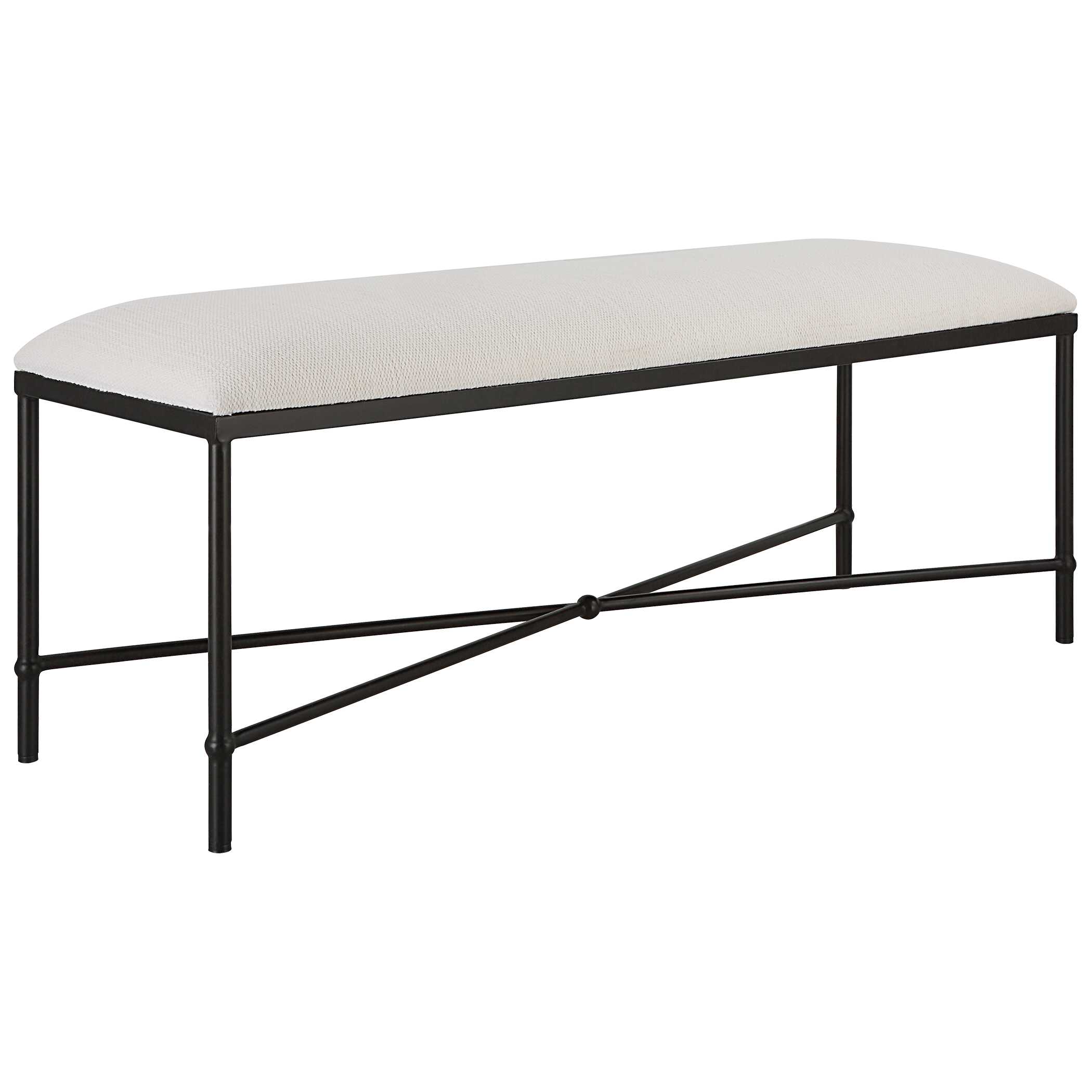 Avenham Black Framed Bench, Furniture by Uttermost, 50.5" width x 20.25" height x 16.25" depth View 5