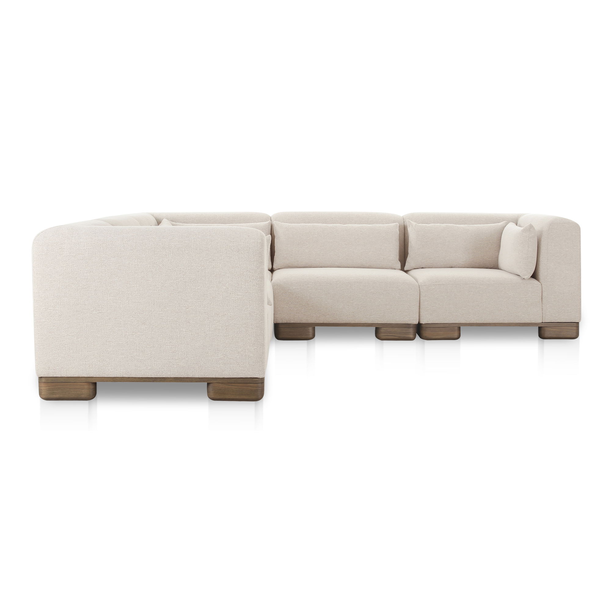 June Classic L-shaped Modular Sectional Oatmeal, Sectional Sofa by Moe's Home, 115" width x 30" height x 115" depth View 4