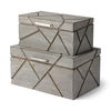 Niobe (Set of 2) 16L x 11W Gray Wooden Nesting Boxes, by Mercana, 16.02" length x 10.75" width x 8.25" height thumbnail 1