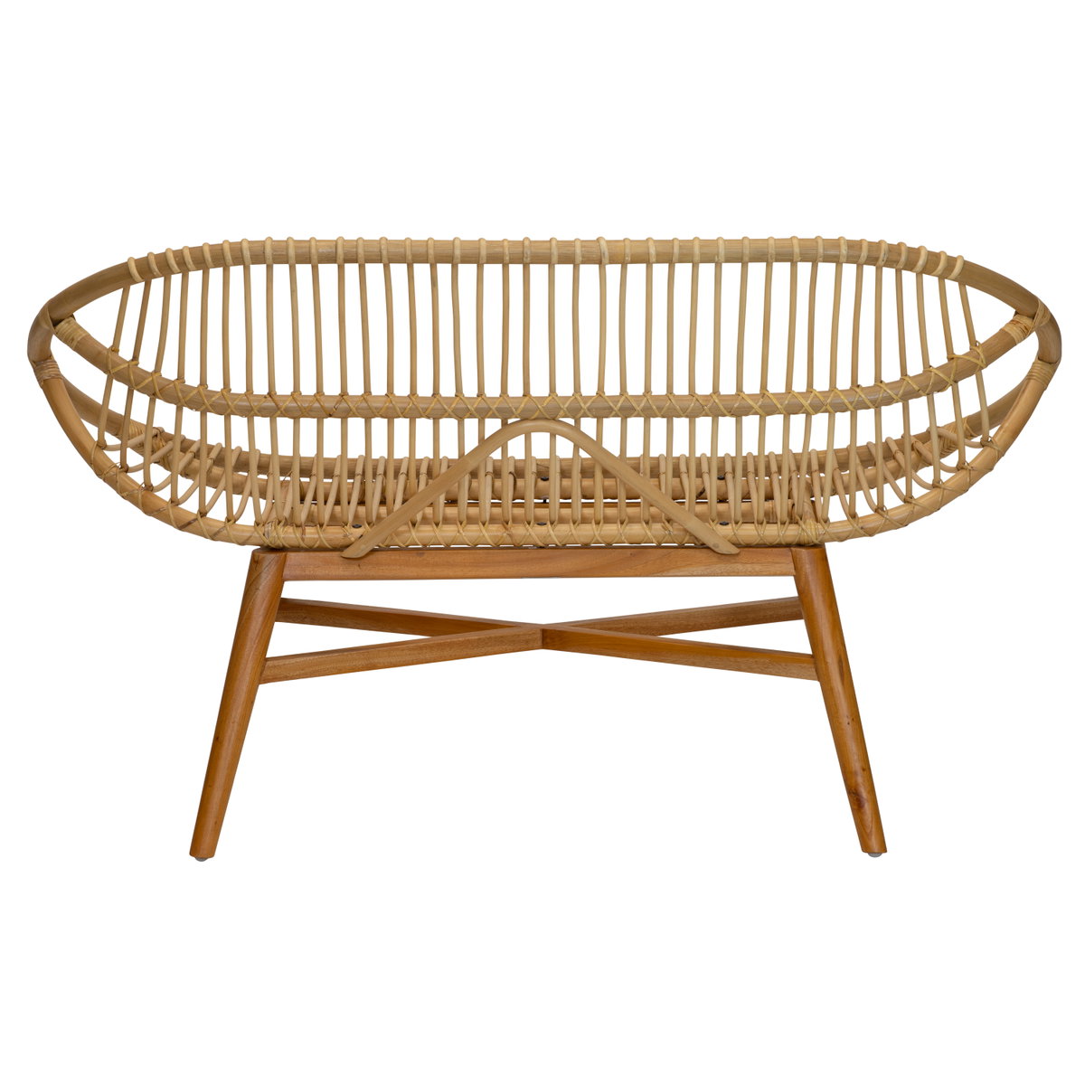 Emile Rattan Bench, Benche by Woven, 53" width x 32.75" height x 26.25" depth View 5