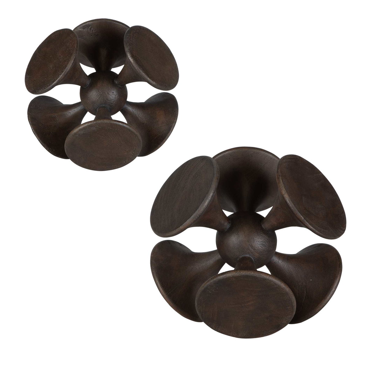 Balanced Harmony Dark Wooden Sculptures Set/2, Figurines & Statue by Uttermost, 10" width x 10" height x 10" depth View 6