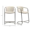 Freeman Chrome Frame Counter Stool Blended Cream - Set Of Two, Counter & Bar Stool by Moe's Home, 22" width x 36" height x 24" depth thumbnail 11
