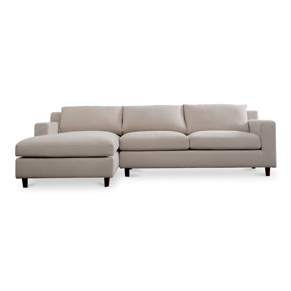 Hutton Left Sectional Beige, Sectional Sofa by Moe's Home, 100" width x 36.2" height x 29.8" depth View 1