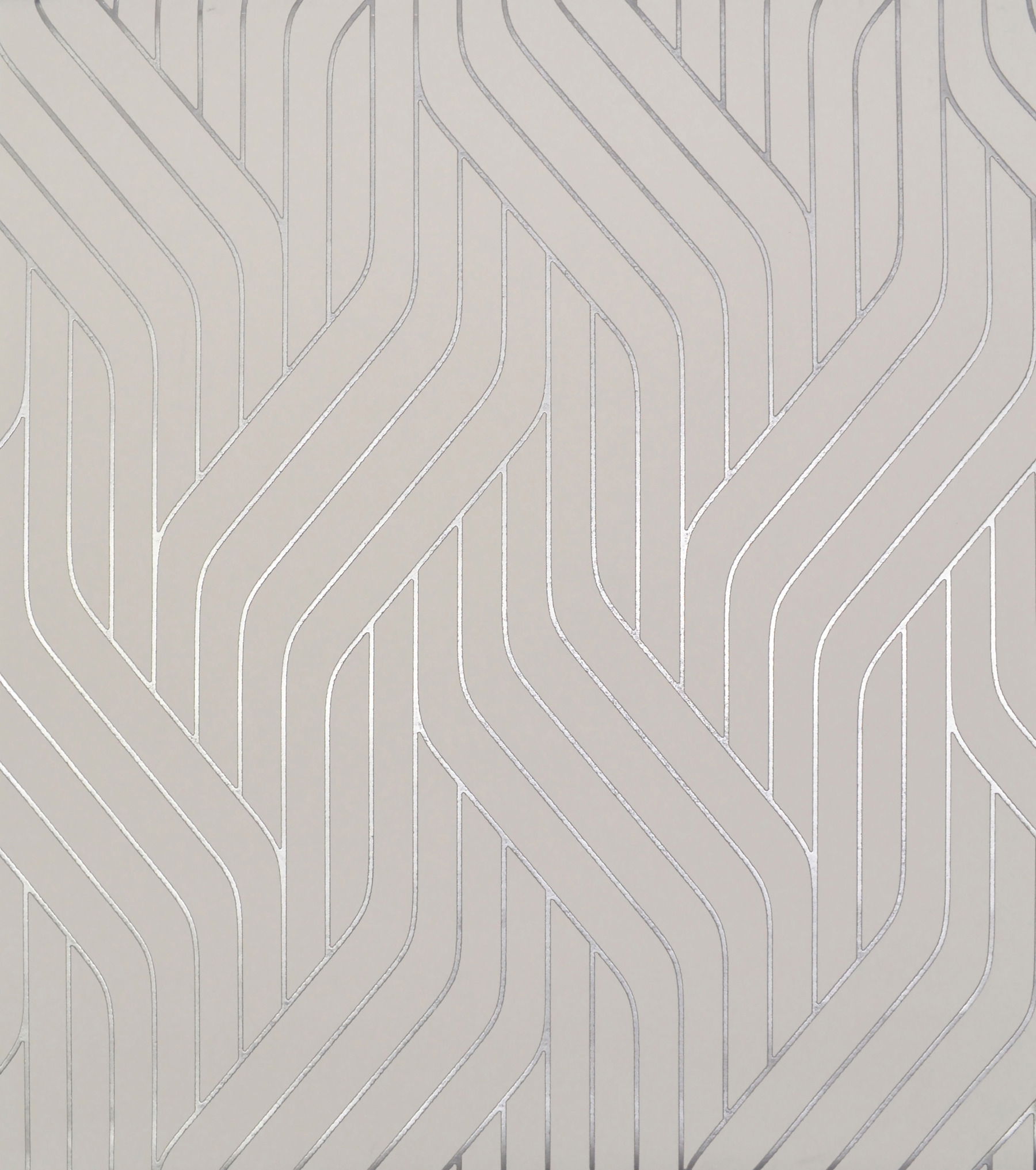 Ebb & Flow White & Silver Wallpaper large image 