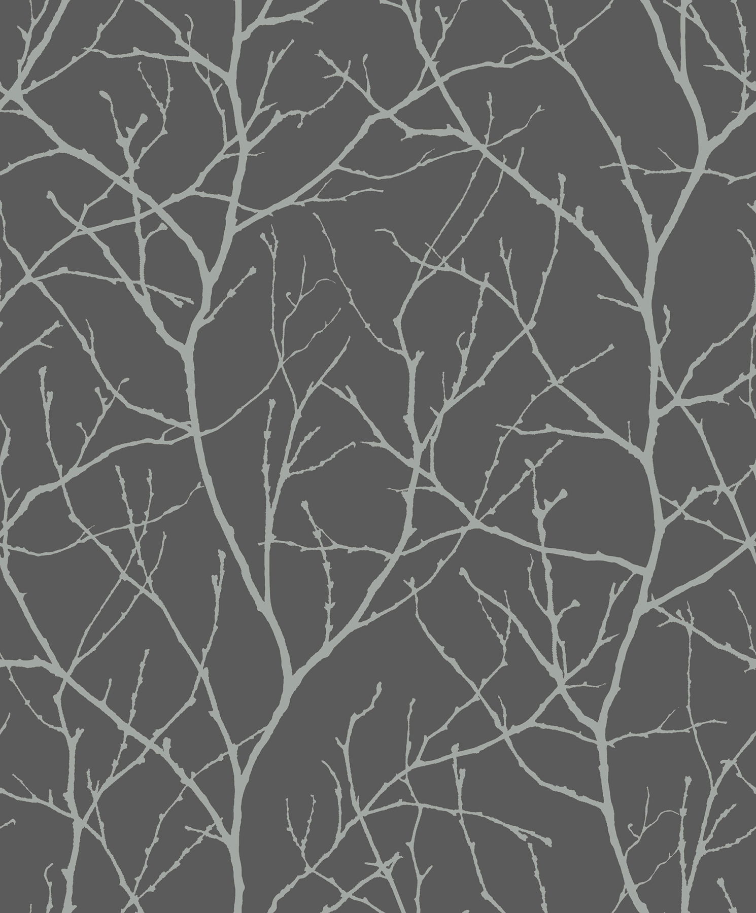 Trees Silhouette Charcoal & Silver Wallpaper large image 