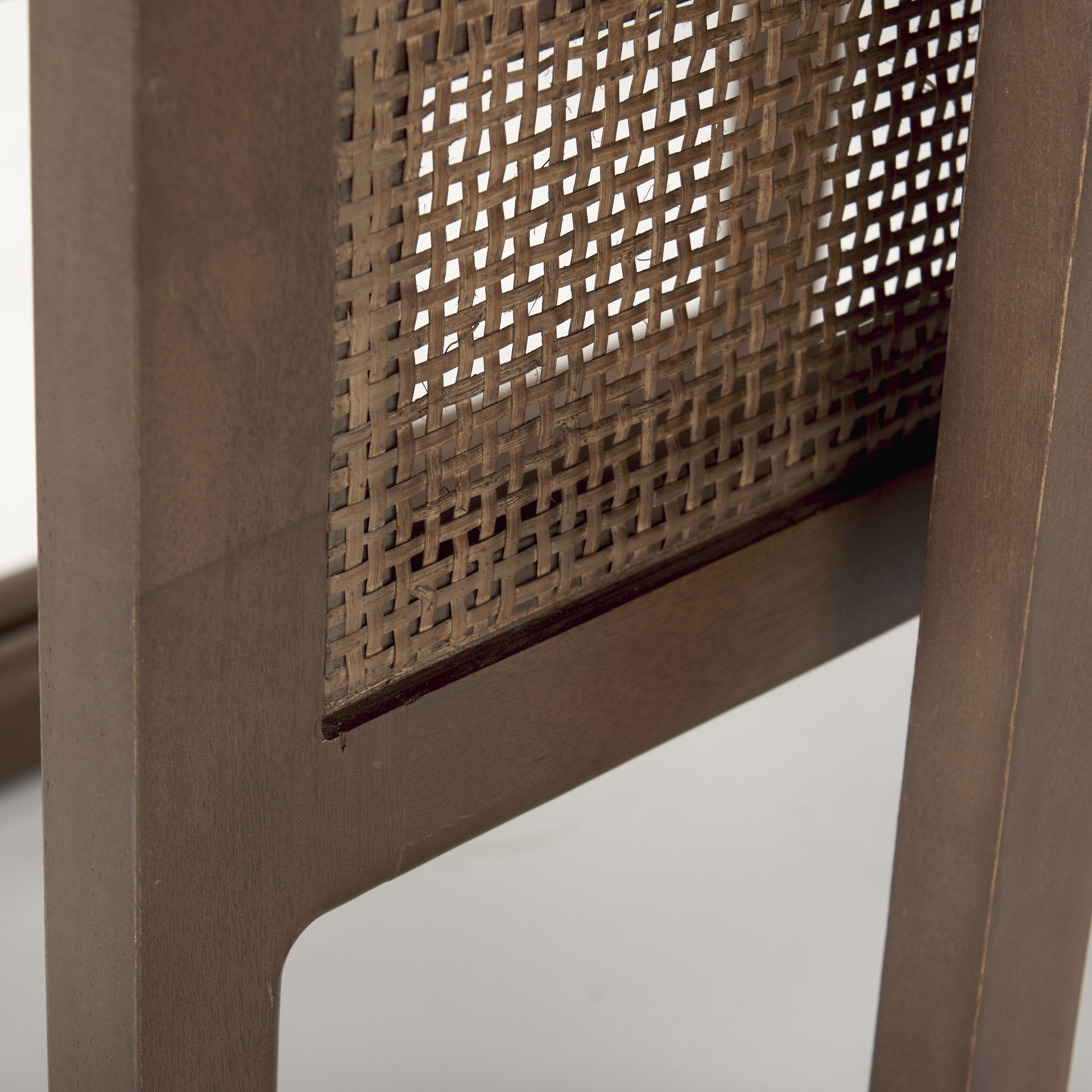 Grier Set of 2 Medium Brown Solid Wood with Cane Nesting Accent Tables large image 