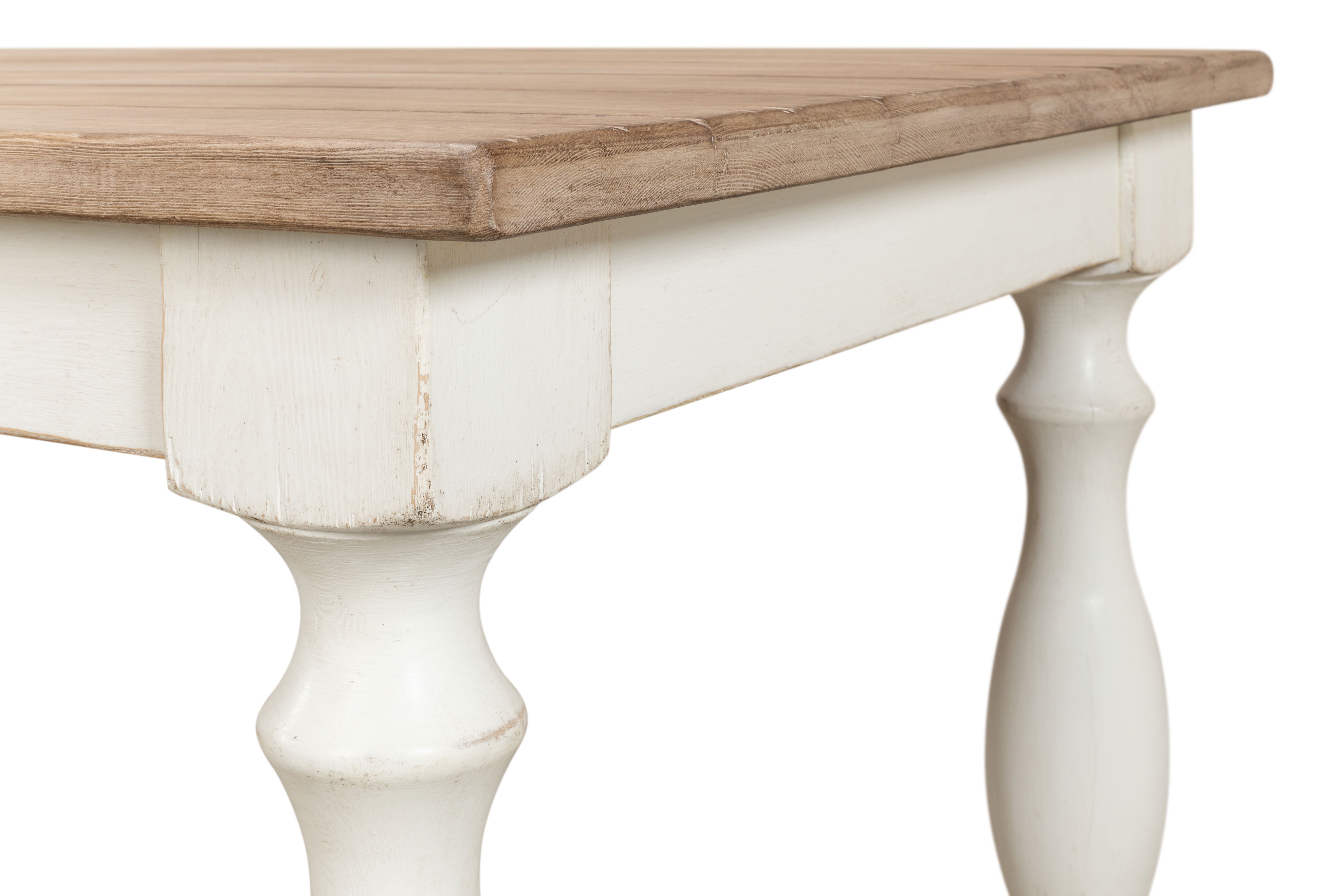 Brie Dining Table, Ant.White/Natural Top large image 
