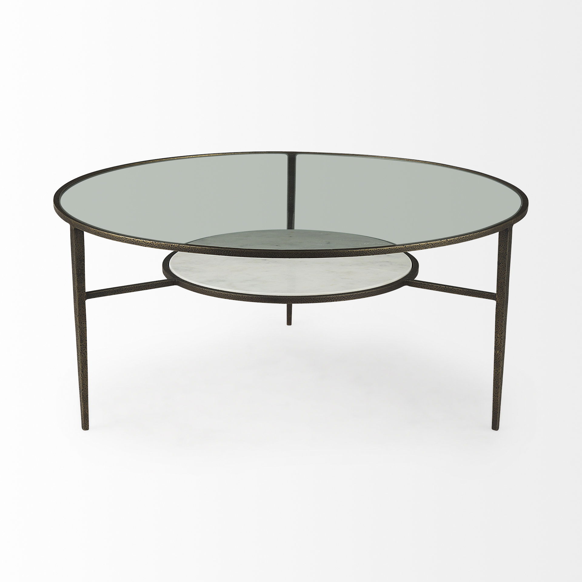 Felicity  Marble Top with Iron Frame Coffee Table, by Mercana, 36" length x 36" width x 16" height View 4