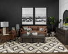 Pinera II 19L x 19W Black Slate Top with Triangular Iron Base Accent Table thumbnail 1