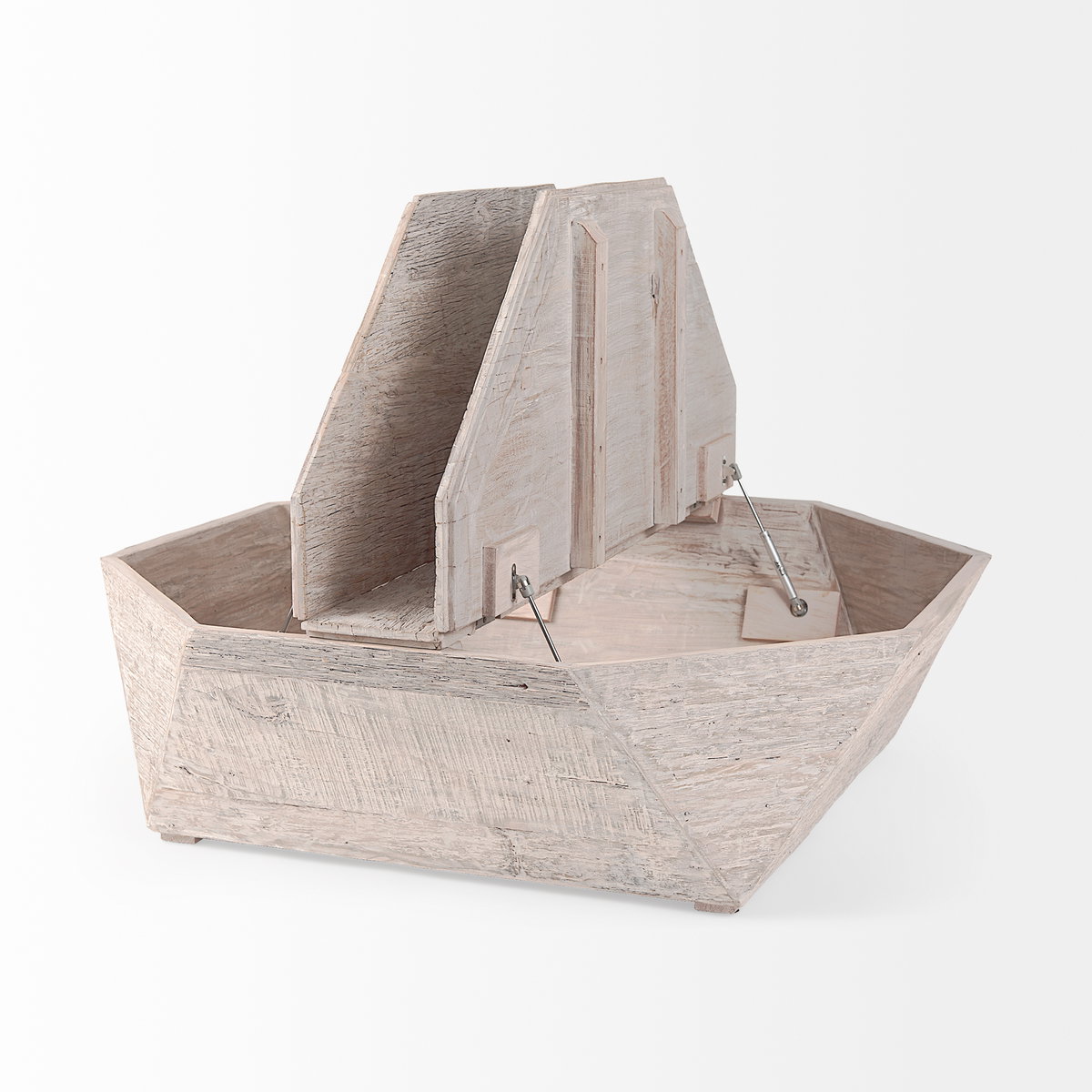 Esagono Octagonal Reclaimed Wood Coffee Table with Storage, by Mercana, 48" length x 48" width x 15" height View 8