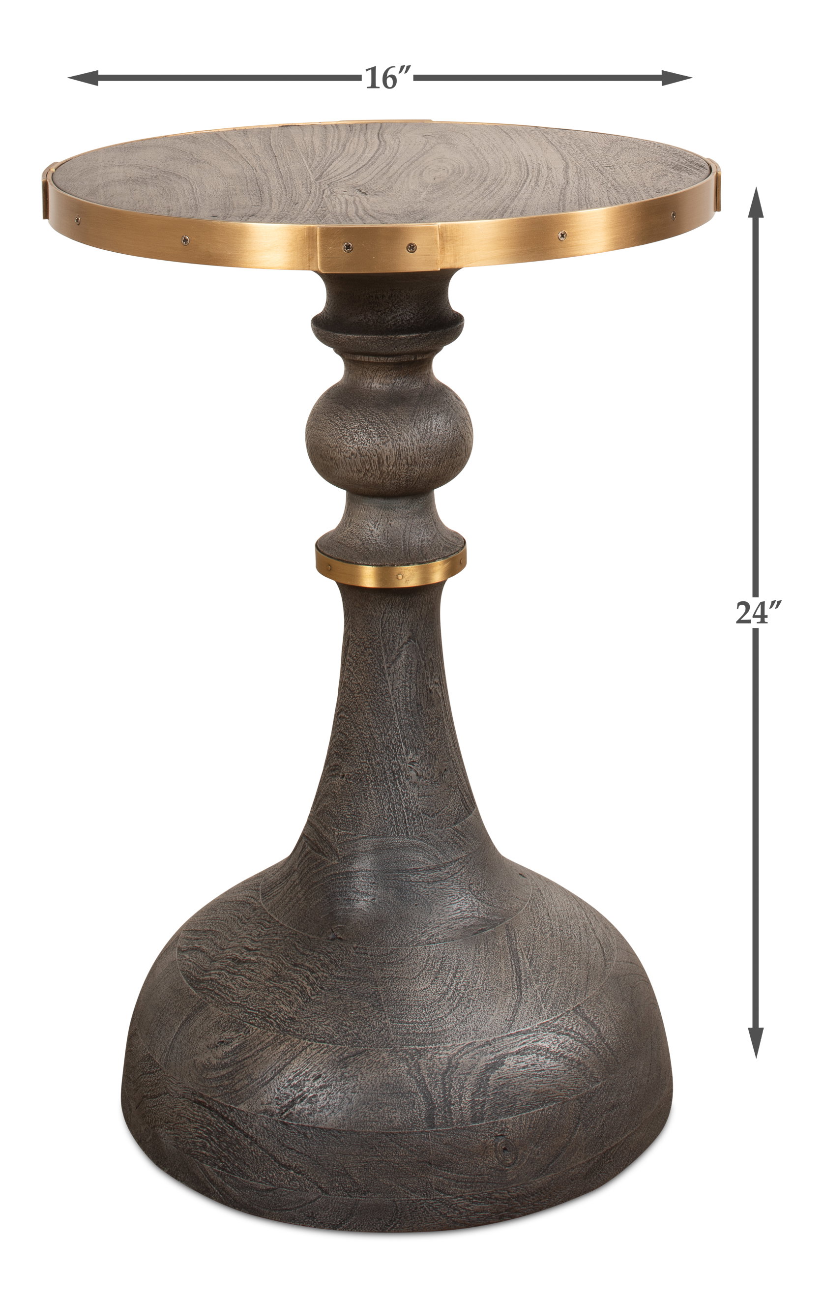 Upturned Goblet Side Table, Side & End Table by Sarreid, 16" length x 16" width x 24" height View 10