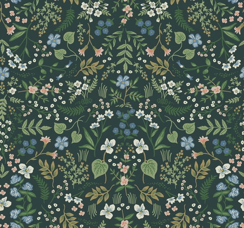 Wildwood Hunter Green Wallpaper