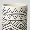 Uhura I Small Cream Black Patterned Cylindrical Vase, by Mercana, 4.13" length x 4.13" width x 13.78" height thumbnail 5