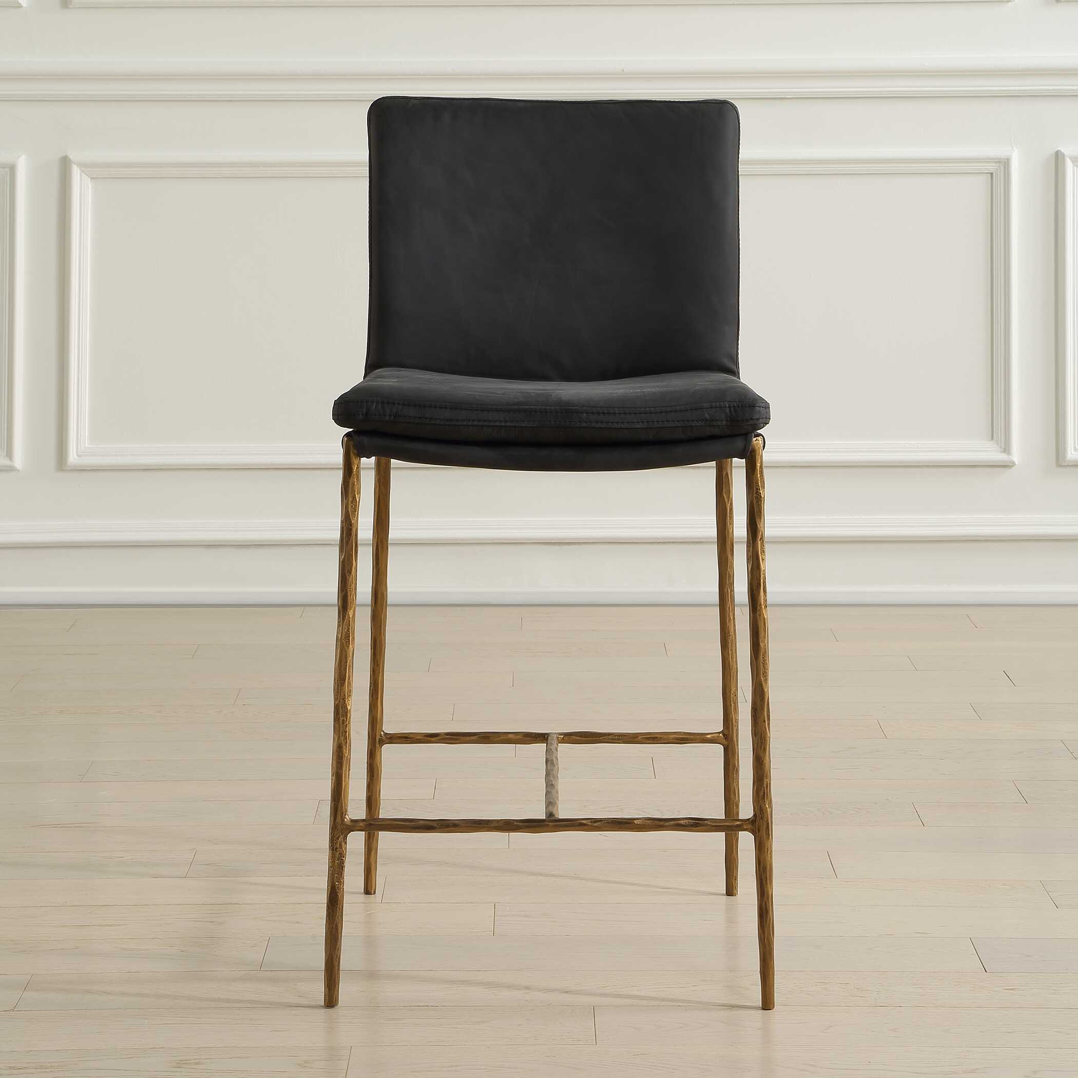 Ascend Charcoal Counter Stool, Furniture by Uttermost, 18.5" width x 38.5" height x 21.75" depth View 2