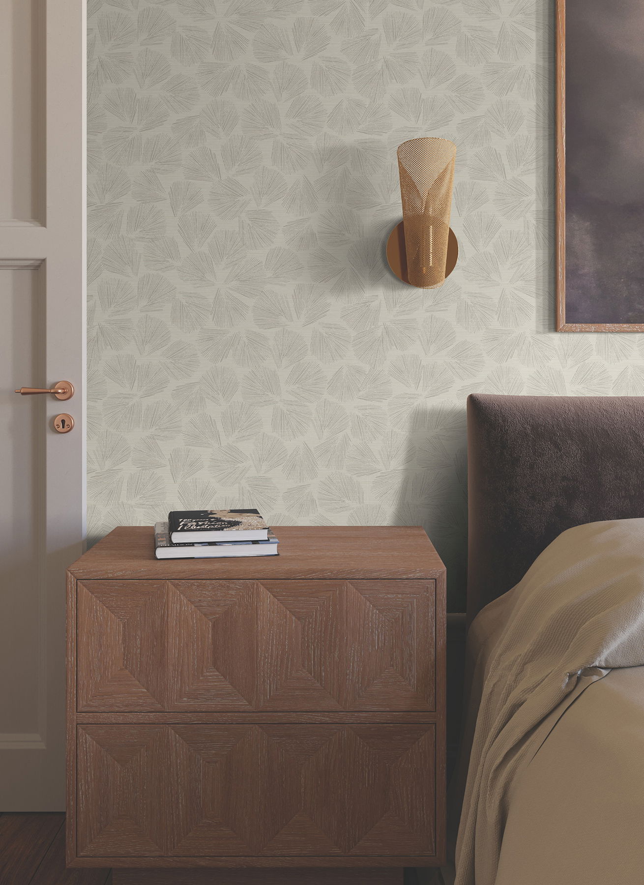 Elora Leaf Taupe Wallpaper Elora Leaf Taupe Wallpaper large image