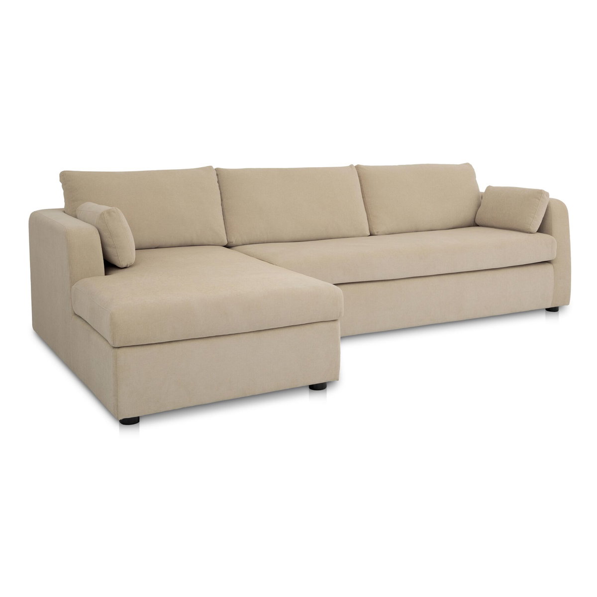 Burrow Sleeper Sectional With Storage Chaise Sand Left, Sectional Sofa by Moe's Home, 115.75" width x 32.68" height x 61" depth View 2
