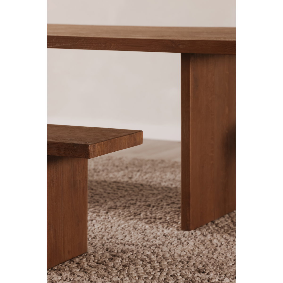 Koshi Dining Table Sandblasted Amber Oak, by Moe's Home, 96" width x 30" height x 40" depth View 6