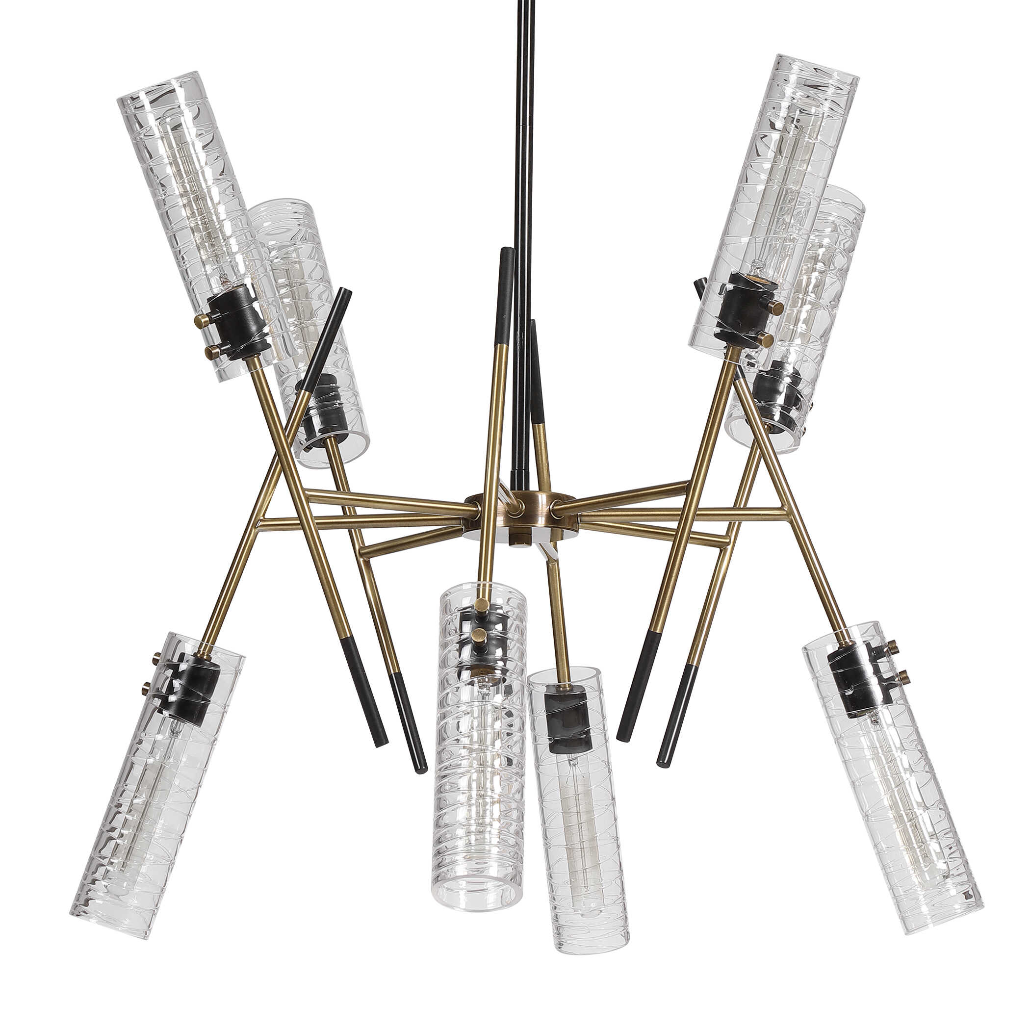 Telesto 8 Light Linear Pendant, Ceiling Light by Uttermost, 32" width x 27" height x 32" diameter x 32" depth View 3