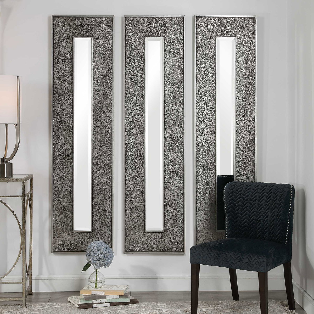 Bannon Tall Metallic Mirror, by Uttermost, 1'6.88" width x 6'1" height x 1.25" depth View 6