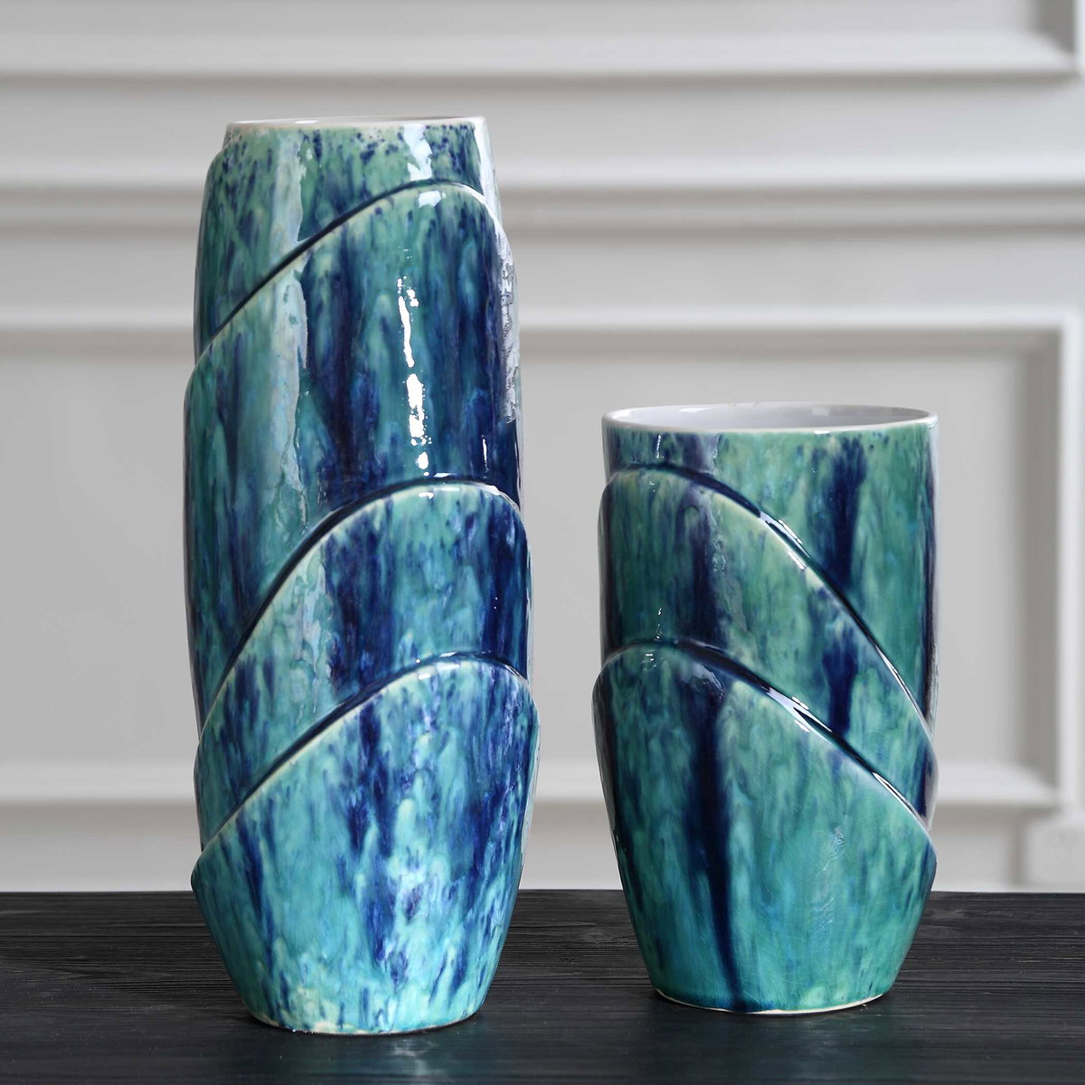 Tranquil Duo Vases Set/2, by Uttermost, 6" width x 15" height x 6" depth View 3