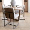 Stamford High-Back Dining Side Chair | Beige Linen with Black Metal, Dining Chair by Mercana, 25" length x 20.5" width x 36" height thumbnail 2