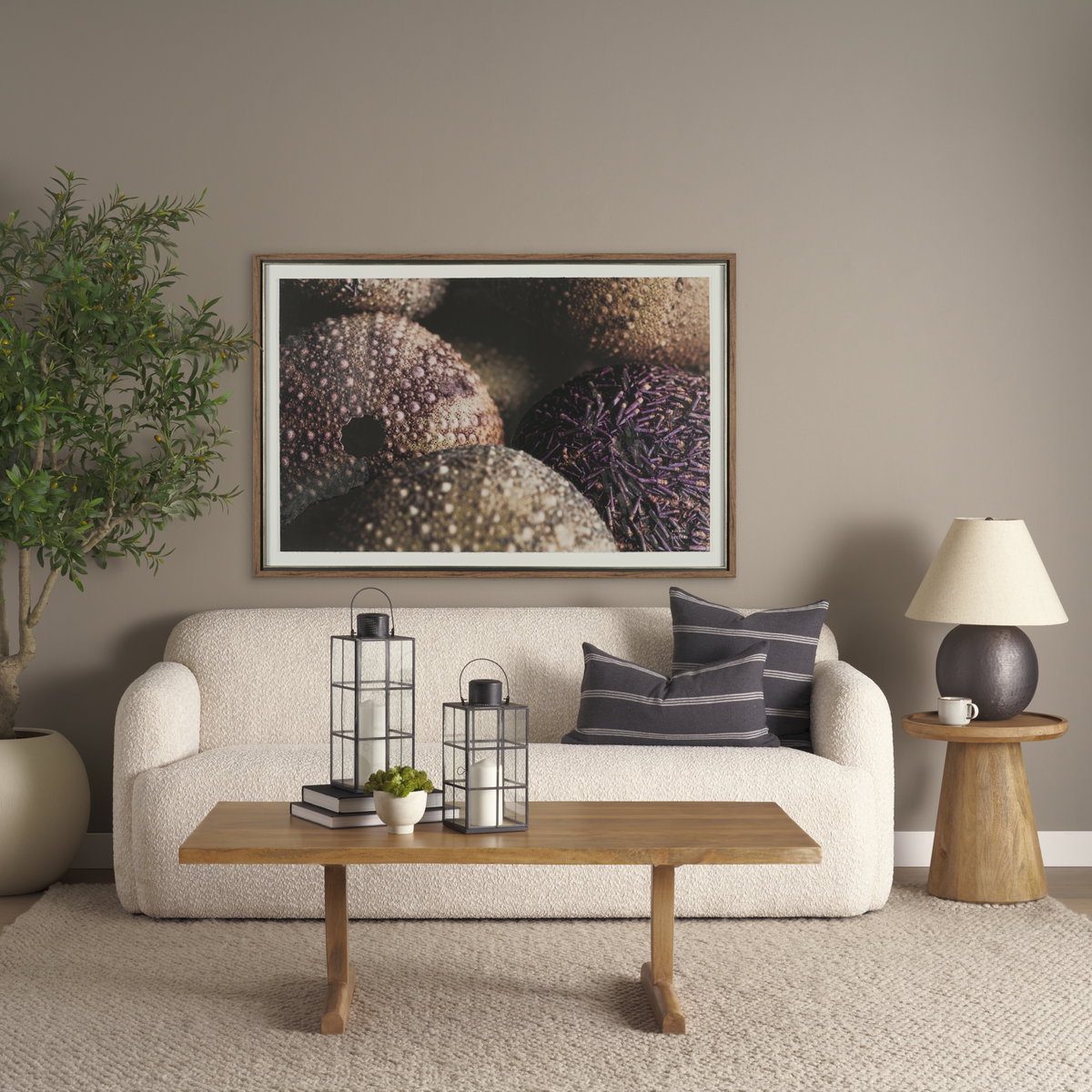 Viktor 55'L Light Brown Solid Wood Coffee Table, by Mercana, 55" length x 30" width x 17" height View 2