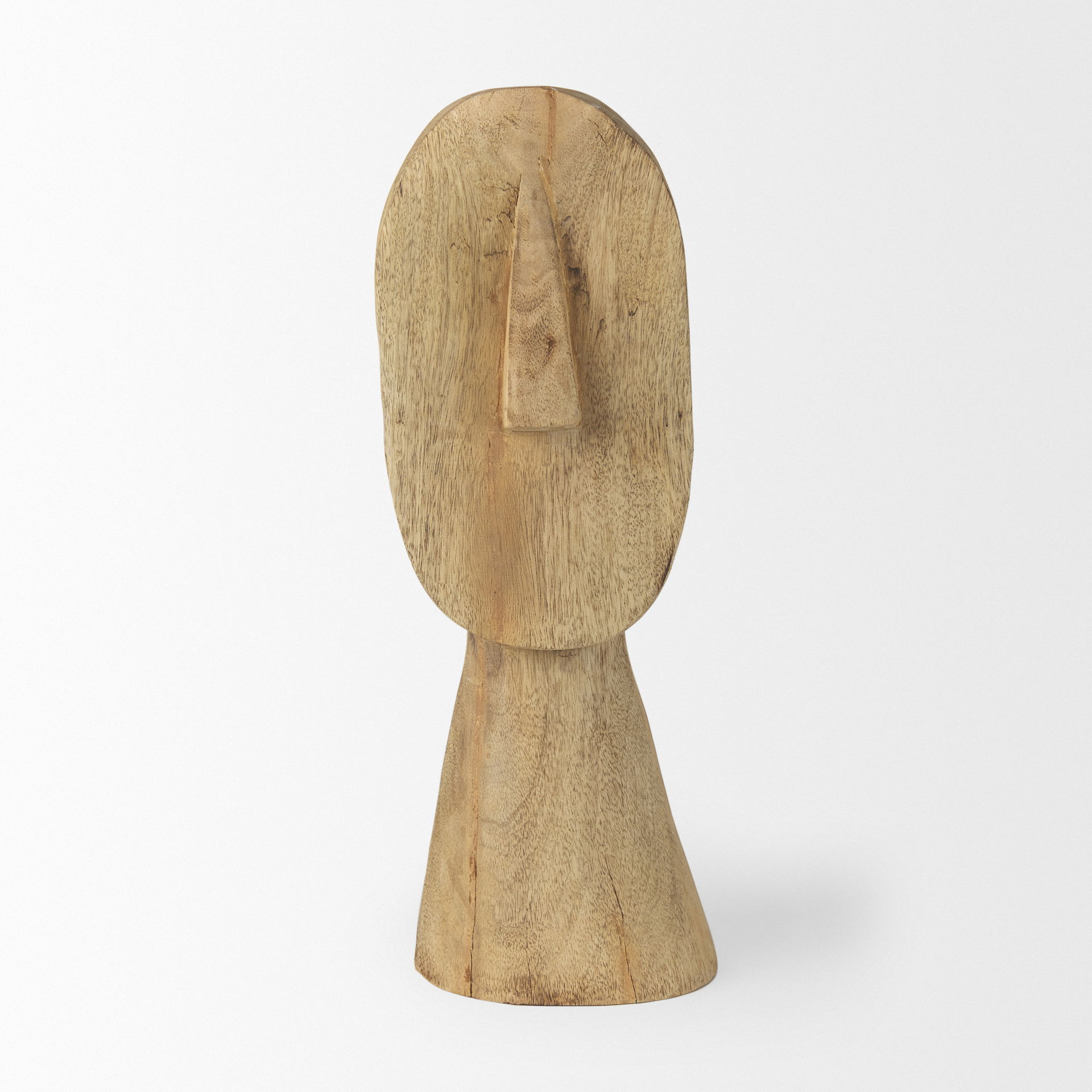 Ivan Large Wooden Head Sculpture, Decorative Object by Mercana, 5.12" length x 4.72" width x 15.35" height View 6