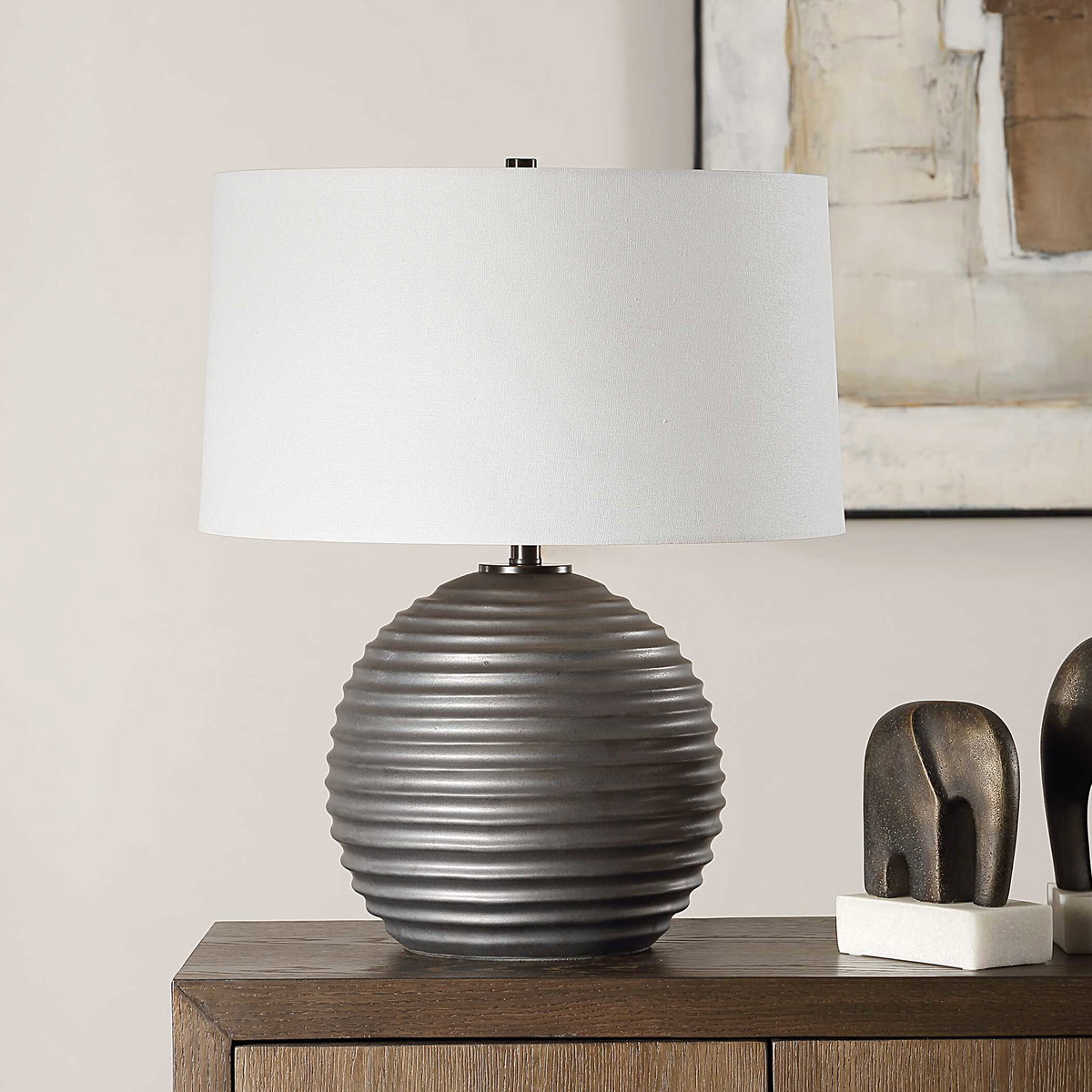 Chelsom Ribbed Table Lamp, by Uttermost, 18" width x 22" height x 18" depth View 4