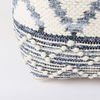 Eshana  Cream Wool and Denim Patterned Pouf thumbnail 7