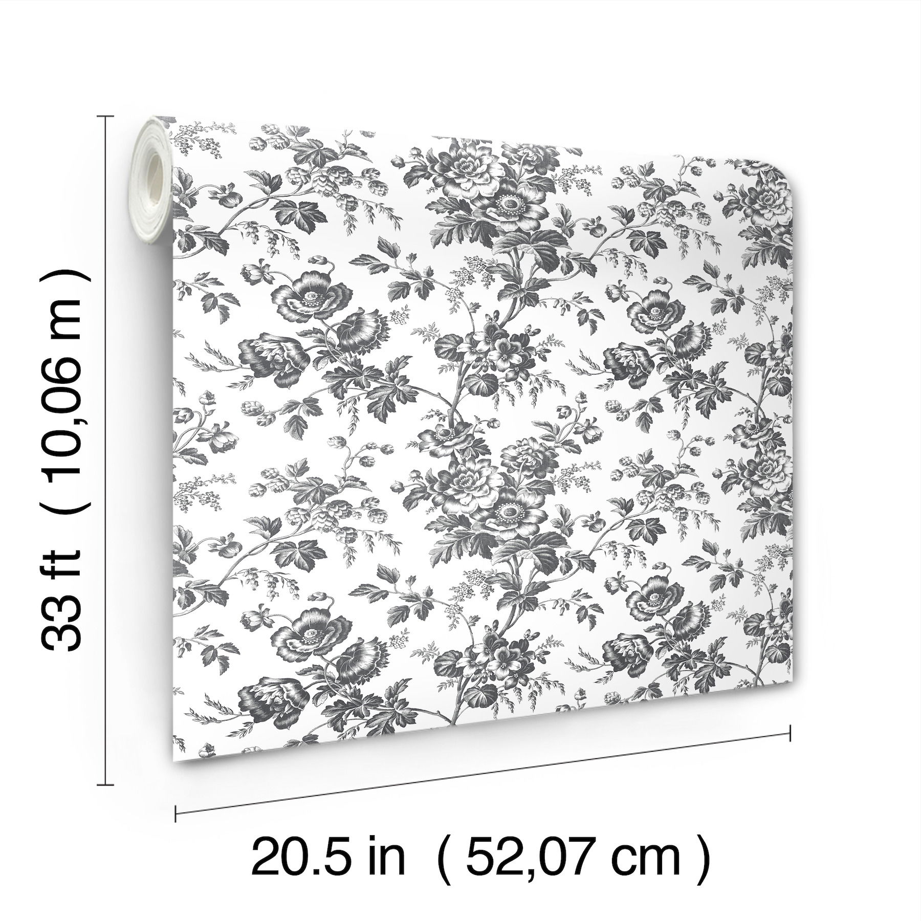 Anemone Toile Black Wallpaper large image 