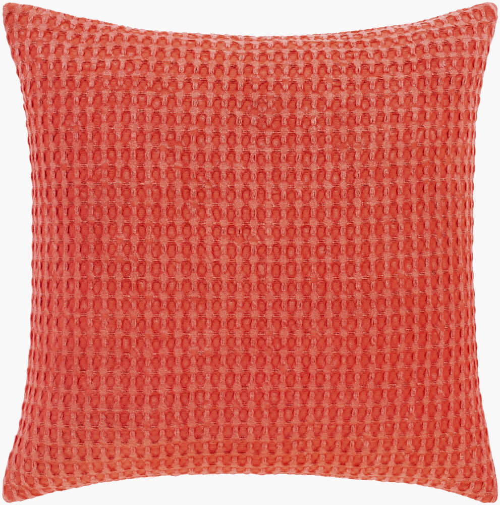 Waffle Accent Pillow Poly, Decorative Pillow by Surya, 22" length x 22" width
