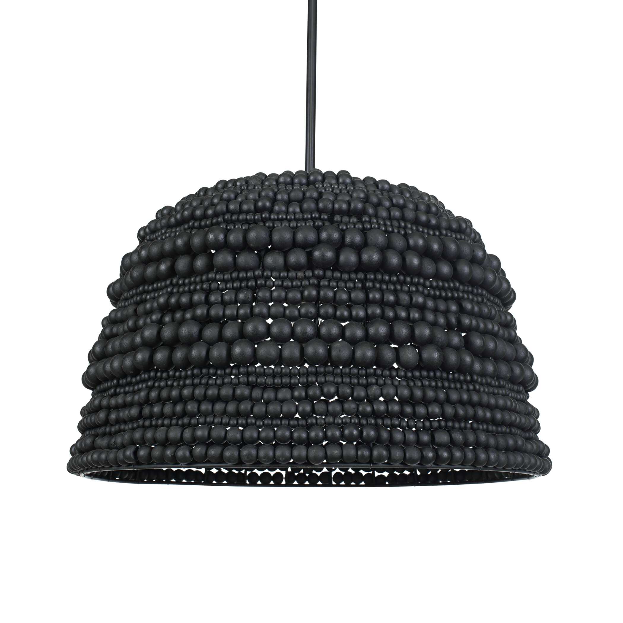 Persephone Black Bead 1 Light Pendant, Ceiling Light by Uttermost, 20.75" width x 13" height x 20.75" diameter x 20.25" depth View 5