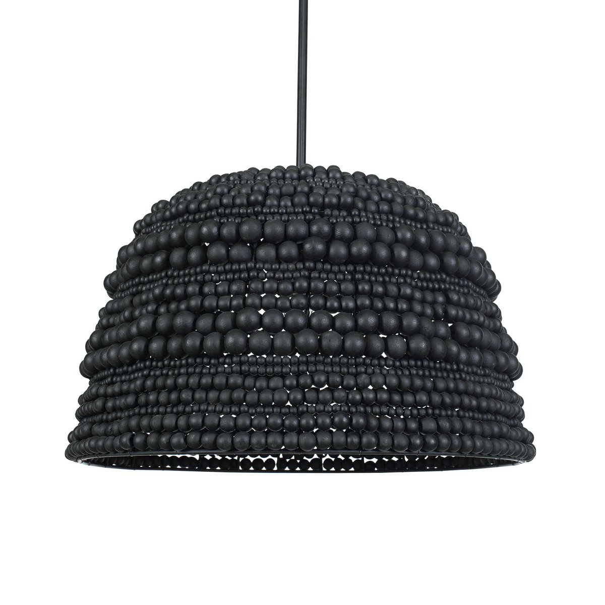 Persephone Black Bead 1 Light Pendant, Mini Light Pendant by Uttermost, 20.75" width x 13" height x 20.75" diameter x 20.25" depth View 5