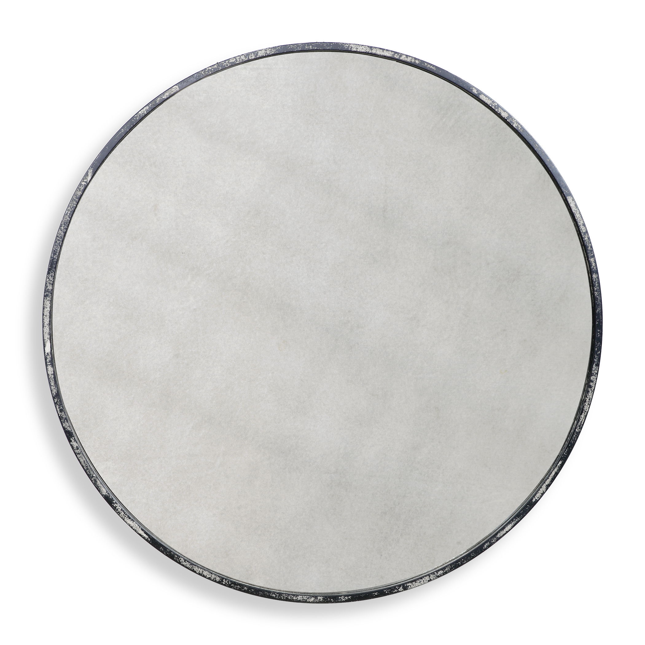 Junius Antique White Round Mirror large image 