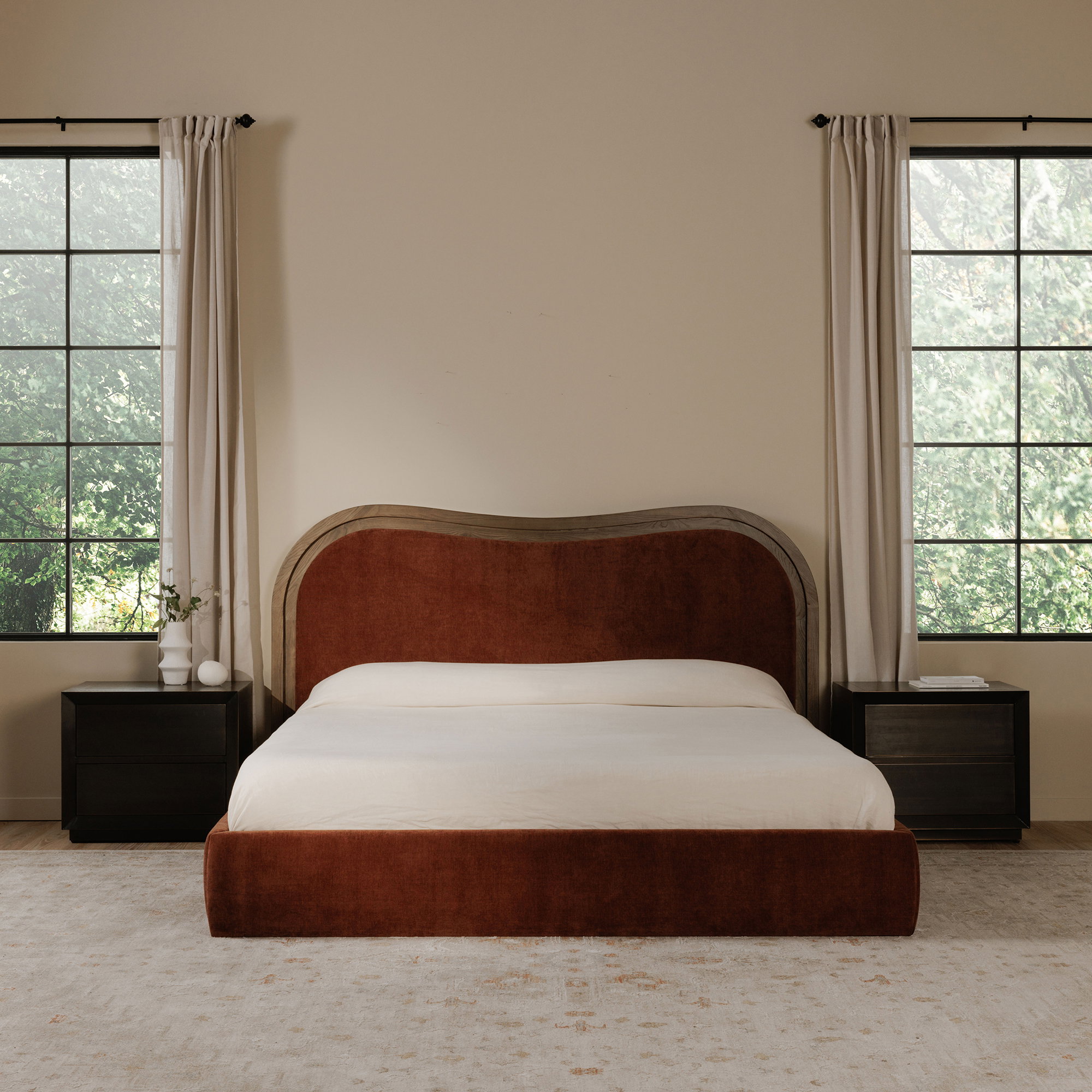 Camilla Queen Bed Chestnut, by Moe's Home, 73" width x 50" height x 85" depth View 8