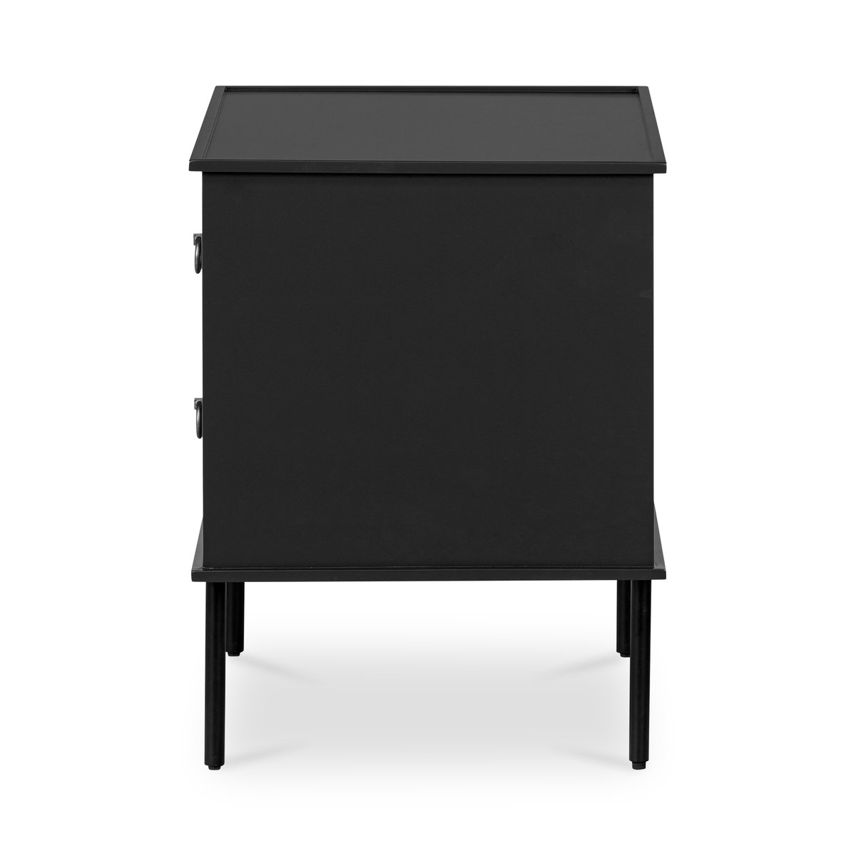 Reagan Nightstand Black, by Moe's Home, 25" width x 24.25" height x 18.5" depth View 3