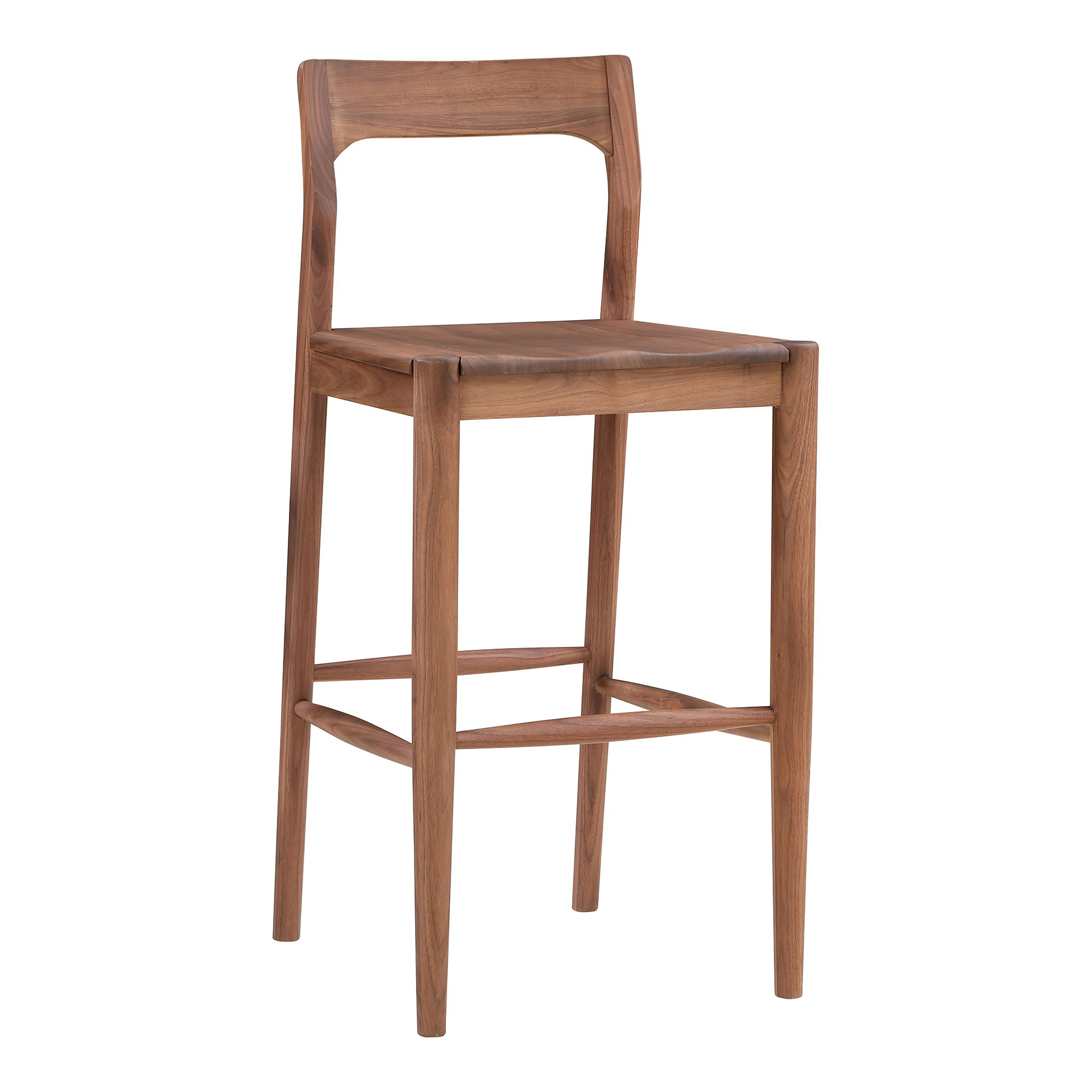 Owing Barstool Walnut Brown, Counter & Bar Stool by Moe's Home, 19.5" width x 42" height x 20" depth View 2