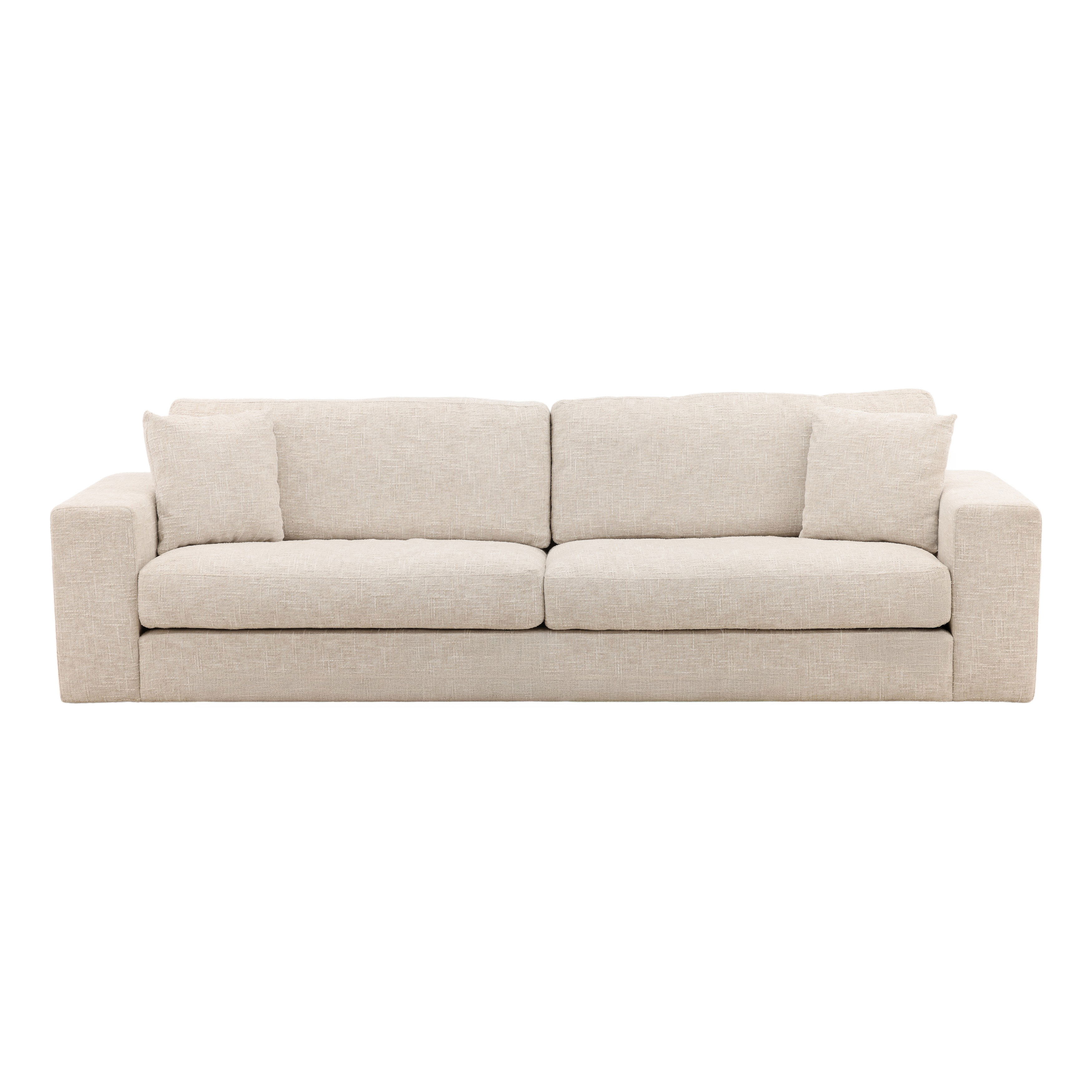 Darina Sofa Cream, Sofas & Sectional by Dovetail, 107.9" width x 30.31" height x 38.58" depth View 2